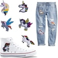 thumbnail image 4 of 21 parches de unicornio, mezcla aleatoria multicolor, parche hecho a mano, surtido para planchar o coser, bordado, planchado, bricolaje para ropa, jeans, bolso, sombrero, zapatos, 4 of 4