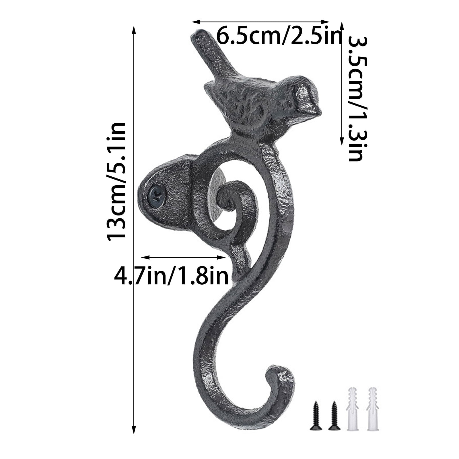Fmxomd Rustic Cast Iron Hanging Planter Bracket – Versatile Hook for Flower Pots, Bird Feeders, Wind Chimes, and Lanterns – Perfect for Indoor and Outdoor Use on Walls, Fences, Patios, and Gardens