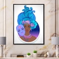 thumbnail image 2 of Designart 'Portrait of Afro American Girl With Blue Hair II' Modern Framed Canvas Wall Art Print, 2 of 5