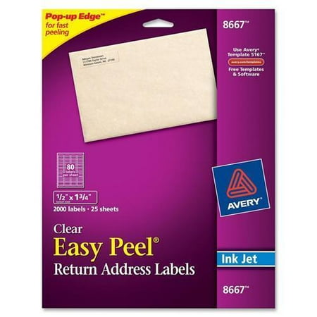 8667 Avery Easy Peel Mailing Label - 0.50 Width X 1.75 Length - 2000