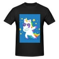 thumbnail image 4 of Bingfone Cool Unicorn Star Golden Men'S Loose Fit Short-Sleeve Pocket T-Shirt, 4 of 7