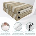 thumbnail image 4 of Quilts Queen Size, Brown Grey Striped Soft Comforter Bedding Set for Bed, Farmhouse Stripes Modern Abstract Art Lightweight Quilted Bedspread with Pillow Cover(2 Pieces) for All Season, 90x96 Inch, 4 of 9