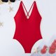 thumbnail image 4 of Trajes de baño de una pieza para mujer Traje de baño de cuello en V de color sólido para mujer Traje de baño de bikini dividido Traje de baño para mujer, 4 of 5