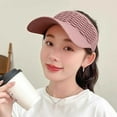 thumbnail image 4 of Caywon Women's Summer Sun Hat UV Protection Visor Hat Korean Style Travel Cool Hat Beach Knit Hat Cycling No Top Sun Cap Lightweight Breathable Outdoor Summer Accessory, 4 of 5