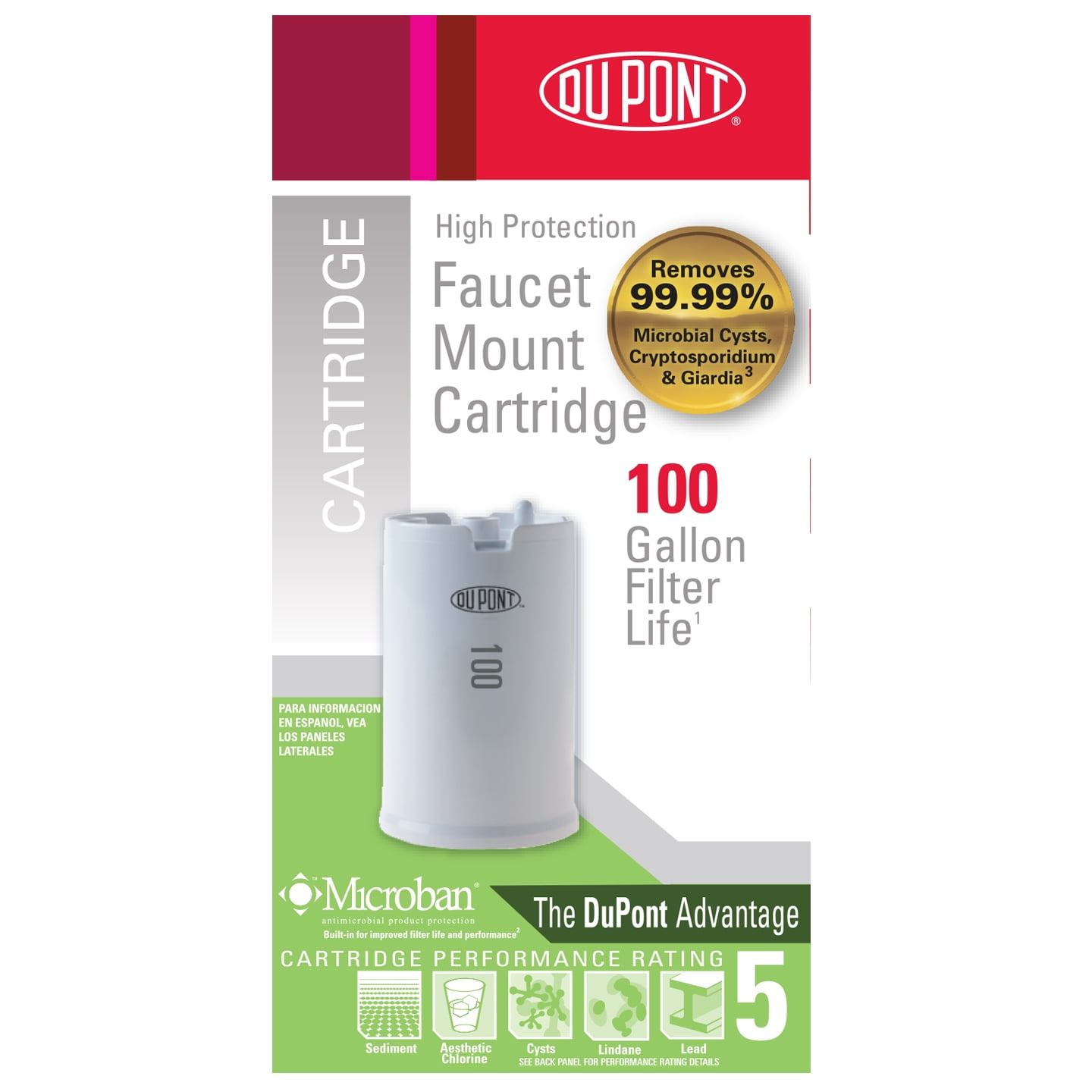 DuPont WFFMC100X High Protection 100-Gallon Faucet Mount Water Filtration Cartridge