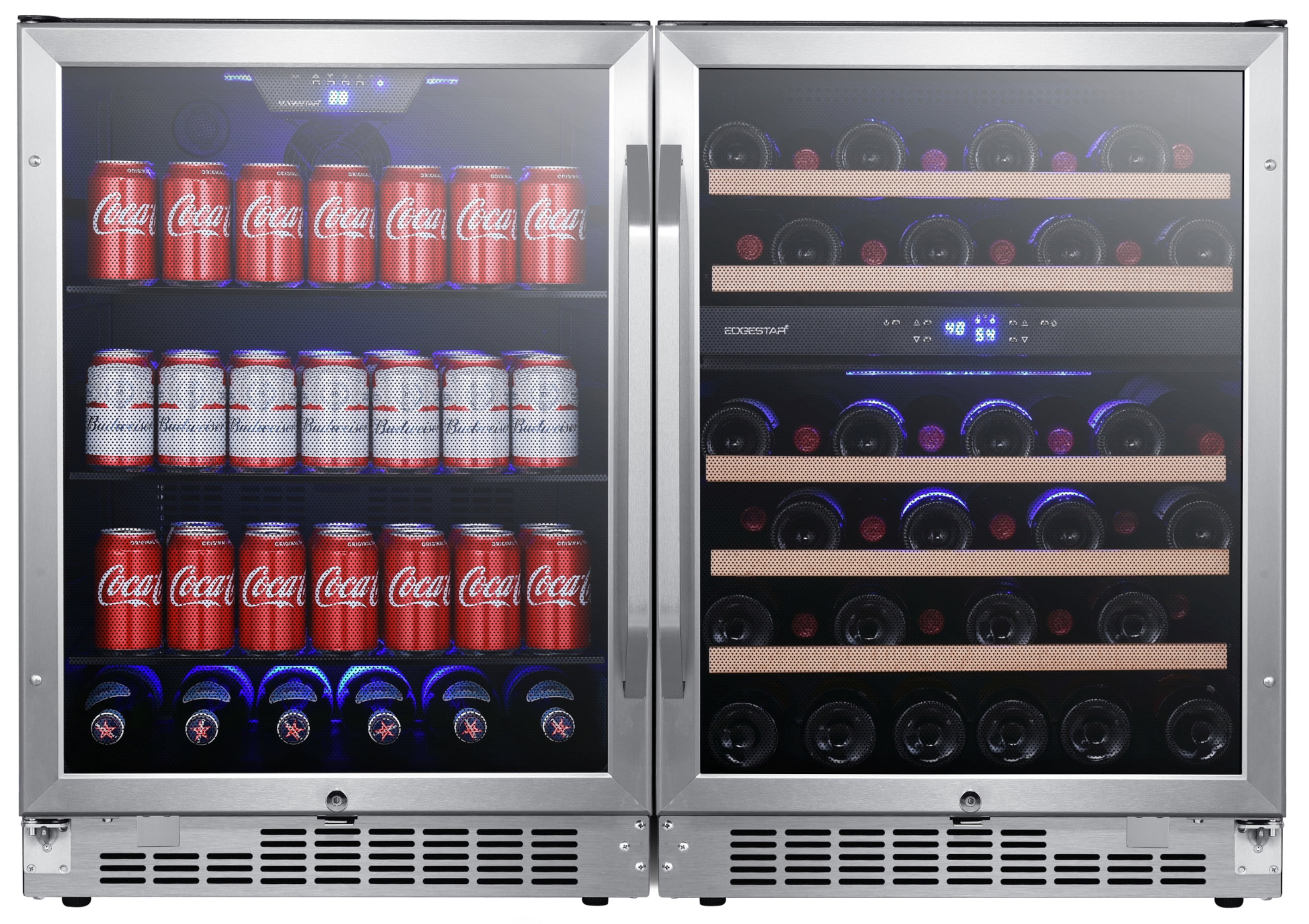 Edgestar 53 Bottle Built-In Wine Cooler, Stainless Steel, Single