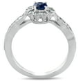thumbnail image 3 of Pompeii 5/8 ct Blue Sapphire Halo Vintage Diamond Engagement Ring 14k White Gold, 3 of 3