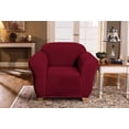 thumbnail image 2 of Milan Furniture Slipcover Fitted Protector Couch Cover Jacquard Soft Stretch Non Slip Fabric, Arm Chair, Burgundy, 2 of 4