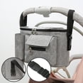 thumbnail image 4 of YOPTOP Stroller Organizer Large Capacity Pram Buggy Storage Bag Multi Compartment Pram Bag Mummy Shoulder Bag with Mobile Phone Pocket Shoulder Strap for Carrying Diaper Toys Snacks Bott,gray,1pcs, 4 of 7