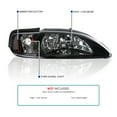 thumbnail image 3 of Spec-D Tuning Black 1PC Style Headlights Compatible with 1994-1998 Ford Mustang Left + Right Pair Head Lights Lamp Assembly, 3 of 6