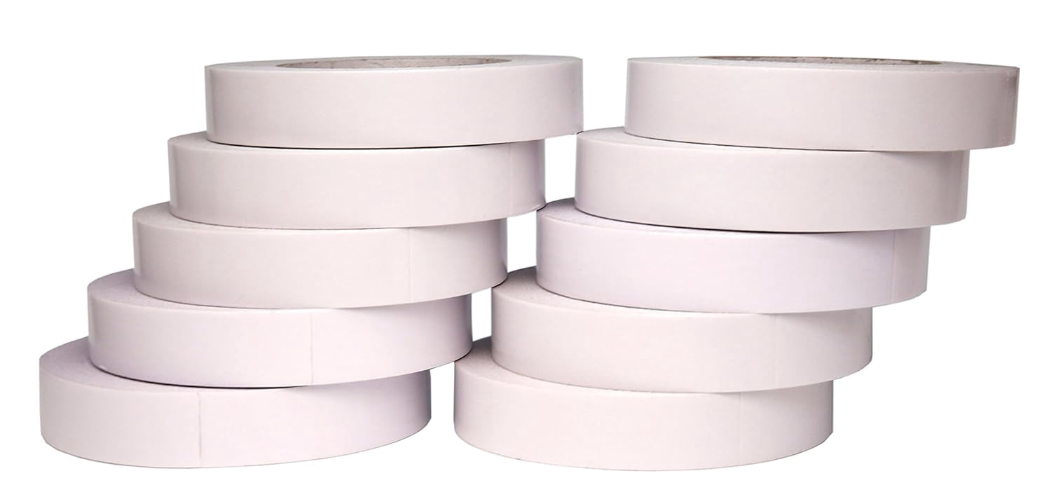 (Pack of 10 1" Heavy Duty Banner Hem Double Sided Permanent Tape (1-Inch x 164-Feet/55 Yard)