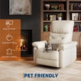 thumbnail image 6 of Power Recliner Chair, 270° Swivel Rocking Glider with USB Charging Port, PU Leather Upholstered Fabric and Button Tufted Backrest, Ergonomic Nursery Chair for Living Room (Cream), 6 of 8