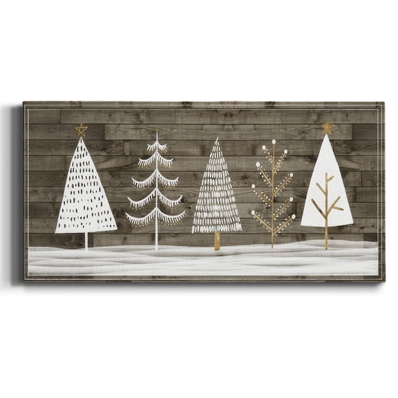 Wooded White Christmas Collection D- Gallery Wrapped Canvas