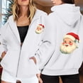 thumbnail image 2 of Telankuip Women's 2025 Christmas Oversized Zip-Up Hoodies Fall Winter Warm Comfy Long Sleeve Sweatshirts Cute Santa Claus Printed X-Mas Holiday Full Zipper Hooded Jacket White XL, 2 of 8