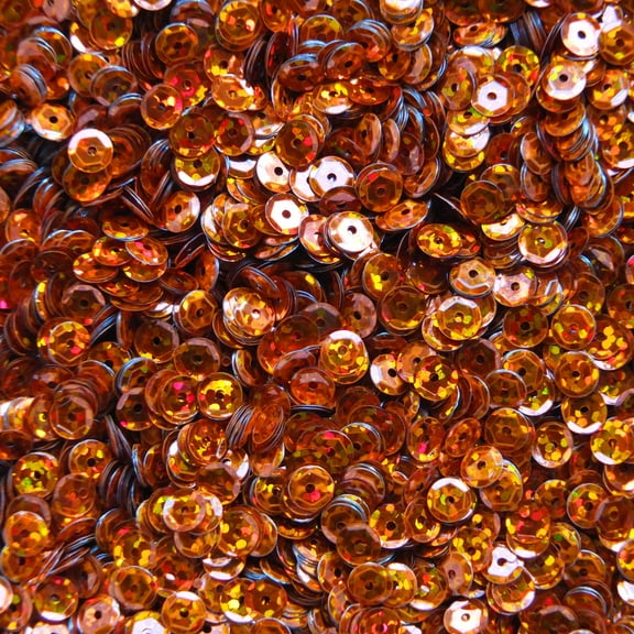 Orange Cup Sequins 5mm Hologram Glitter Multi Reflective Metallic Made in USA