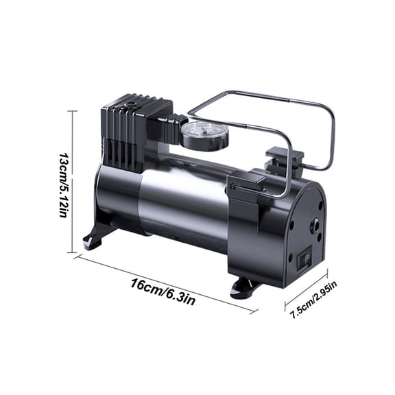 Momihoom Portable Heavy-Duty Car Tire Inflator with Metal Cylinder, 120W Power, and Multiple Nozzles