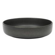 Gibson Soho Lounge Pasco 16 Piece (Service for 4) Plates and Bowls Double Bowl Reactive Glaze Dishes Stoneware Ceramic Dinnerware Set - Black
