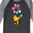 thumbnail image 3 of Peanuts - Woodstock With Flower And Pattern - Toddler And Youth Raglan Graphic T-Shirt, 3 of 7