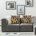 thumbnail image 3 of Acheng  Orange Grey Black Stripes Reversible Throw Pillow Covers Geometric Pillow Covers Home Decor for Geometry Square Cushion Covers Set of 2 Modern Striped Art Abstract Art White, 3 of 6