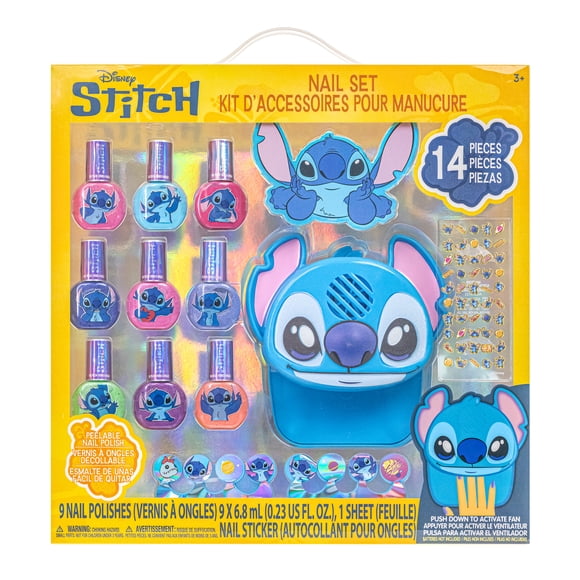 Stitch Manicure Salon Set with Molded Dryer and 9 Nail Polish Colors
