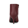 thumbnail image 2 of BLISSFUL STEP Women's Cutout Stiletto Heels Ankle Booties Burgundy 5.5, 2 of 7