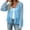 Light Blue, variant on Vivianyo HD Women's Fall Casual Cropped Sheer Chiffon Cardigan, Womens Long Elastic Cuff Open Front Short Layering, Women's Light Blue, Sizes S-3XL