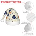 thumbnail image 4 of Fuzoiu Flower Leaves Print Santa Hat Christmas Hat for kids,Santa Hats with Pompom, Unisex Xmas Holiday Hat for Christmas New Year Festive Party Supplies, 4 of 6