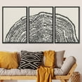 thumbnail image 2 of PixonSign Framed Canvas Print Wall Art Set Duotone Geometric Wood Tree Ring Collage Abstract Shapes Illustrations Modern Art Boho Decorative for Living Room, Bedroom, Office - 24"x36"x3 BLACK, 2 of 5