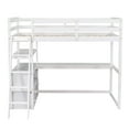 thumbnail image 5 of Euroco Twin Loft Bed with Desk for Kids Teens, White, 5 of 15