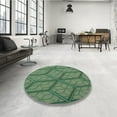 thumbnail image 4 of Ahgly Company Machine Washable Indoor Rectangle Transitional DarkOliveGreen Area Rugs, 7' x 9', 4 of 7