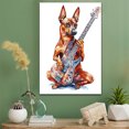 thumbnail image 2 of German Pinscher Dog Stretched Canvas Size 8x12 – Bass Guitar Theme Dog Art for Wall, German Pinscher Dog Playing Bass Guitar Wall Art, Dog Lover Canvas Decor, 2 of 5