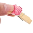 thumbnail image 2 of SHISUYAN 30pcs Pink Ocean Theme Wooden Peg Beautiful Shell Design Photo Clip Pin Note Memo Holder, 2 of 9