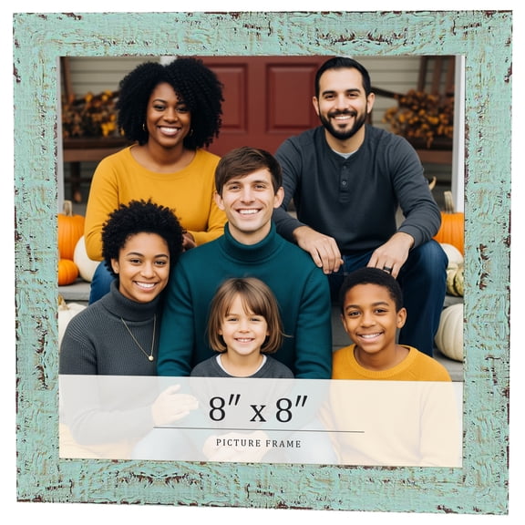 8x8 Frame Green Solid Wood Picture Frame Width 1.125 Inches | Interior Frame Depth 0.5 Inches |