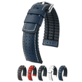 thumbnail image 1 of Hirsch Tiger Leather Watch Strap - Blue - L - 24mm - Silver Buckle, 1 of 9