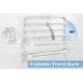 thumbnail image 5 of Towel Rack for Bathroom, Bath Towel Holder with Double Towel Bar and Fold-able Towel Shelf, Rustproof Towel Organizer Wall Mounted Towel Storage Hanger for Bath/Balcony/Lavatory(16In Sliver), 5 of 15