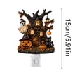 thumbnail image 3 of Halloween Night Light Decor Spooky Tree House Plug In Wall Night Light 4.72x3.94in Acrylic Plug-in & Ghost for Bedroom Corridor Indoor Halloween Home Decor by MPOISVA, 3 of 7