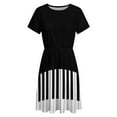 thumbnail image 4 of Cool Piano Keyboard Short Sleeve Dress Women Summer Evening Dresses Ladies Sundress, 4 of 7