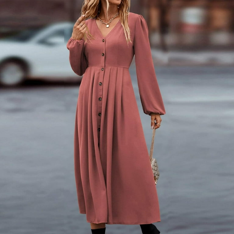 Sweet Elegant Solid Solid Color V Neck A Line Dresses Sweet Elegant Solid Solid Color V Neck A Line Dresses