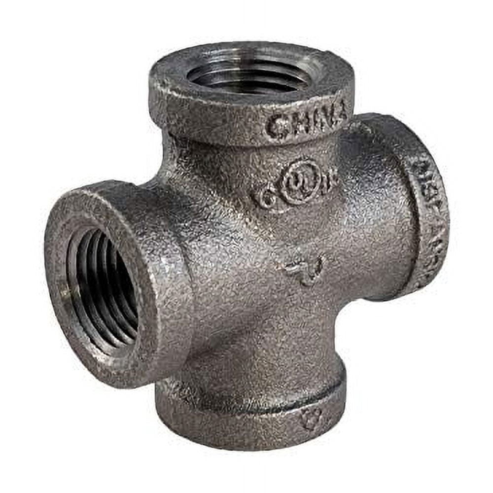 Supply Giant BMCR0038 Black Malleable Cross Fitting, 3/8"