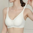 thumbnail image 4 of DuoJiaJ Womens Soft Comfortable No Underwire Bras V Neck Seamless Push Up Bralettes Full Coverage Tshirt Bra White, 4 of 5