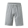 thumbnail image 5 of Pxiakgy Men's Casual Mid Waist Shorts Pant Solid Splice Pocket Drawstring Knee-Length Shorts Casual Loose Fashion Pant Short Grey + XL, 5 of 7