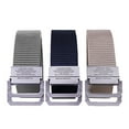 thumbnail image 4 of Men Belt Nylon Wide Detachable Classic Waist Belt Webbing Belt with Dual Buckle, 4 of 10