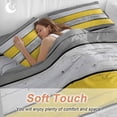 thumbnail image 4 of Coastal Style Bedding Duvet Cover Set Queen Size 4 Pieces Retro Gray Yellow Stripes Wood Texture Bedding Set with Zipper Closure, 1 Comforter Cover 90x92 Inches 1 Flat Sheet & 2 Pillow Cases, 4 of 7