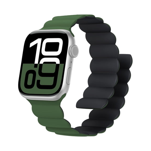Wearlizer Magnetic Silicone Band Compatible with Apple Watch Bands for Women Men 44/45/46/49/42/41/40/38mm,Secure Fit Strong Magnetic Adjustable Strap for iWatch Ultra 2/1,SE2 SE Series 10 9 8 7 6-1