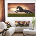 thumbnail image 1 of Black Friesian Horse Gallop - Abstract Canvas Art Print, 1 of 3