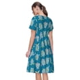 thumbnail image 2 of Bixox Robe d'Été à Manches Courtes pour Femmes Robe Ample Longueur Genou avec Poches-Tortue de Mer, 2 of 7