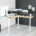 thumbnail image 2 of VIVO Light Wood / White Electric 71" x 71" Curved Corner Stand Up Desk, 2 of 8