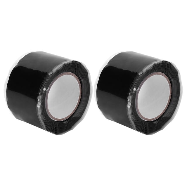 2 piezas de 0,5 mm x 25 mm x 1,5 m Cinta autoadhesiva negra Cinta de silicona resistente a altas temperaturas