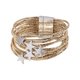 thumbnail image 1 of Pulsera tipo brazalete para niña, pulsera apilable, artículos para fiestas, multifuncional . Oro, 1 of 8