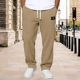 thumbnail image 5 of QHFBli Waffle Pants for Men Casual Vintage Solid Color Pant Drawstring Baggy Lightweight Textured Trousers Fashion Pants Men, 5 of 5